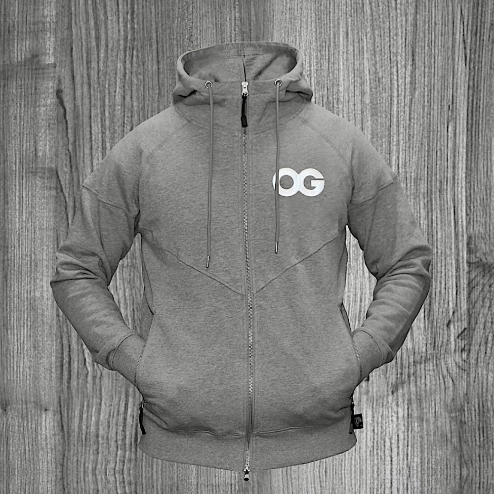 Vandal-A OG Zip Up Hoodie Sweatshirt in Charcoal Gray